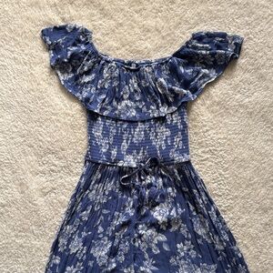 Xhilaration Navy Floral High Low Dress
